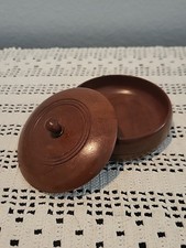 Vtg Dark Hand Turned Wood